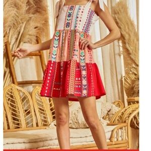 Colorful Savanna Jane Tie Sundress-Large